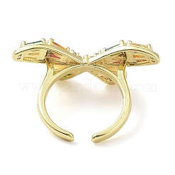 Латунные микро проложить кубического циркония кольца&nbsp;RJEW-E077-02G