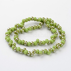 Нити стеклянных бусин с полурадугой и каплевидным покрытием&nbsp;EGLA-J135-HR01