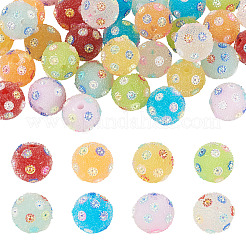 35 шт. 7-х цветные бусины из акриловой смолы ручной работы со стразами&nbsp;CLAY-TA0001-90A