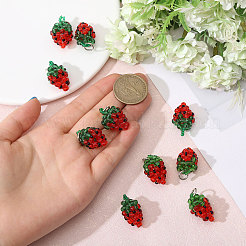 10 шт. подвески из стеклянных семян клубники&nbsp;GLAA-CA0001-62