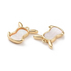 Латунные подвески в виде головы коровы с ракушкой&nbsp;KK-A183-51G