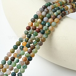 Матовые круглые натуральные индийские бусины агата&nbsp;G-J338-02-4mm