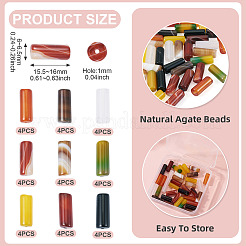 36 комплект из 9-х бусин натурального агата&nbsp;G-TA0002-75
