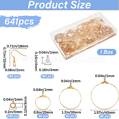 Набор для самостоятельного изготовления латунных сережек-колец&nbsp;KK-SP0002-08A