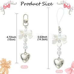 2 шт. подвесные украшения из искусственного жемчуга и акрила из АБС-пластика&nbsp;HJEW-YW00300