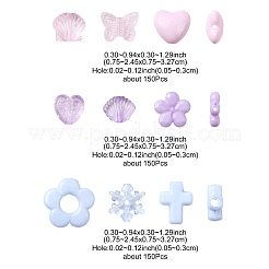 450 шт. 3-х цветные прозрачные и непрозрачные акриловые бусины&nbsp;TACR-FS0001-68