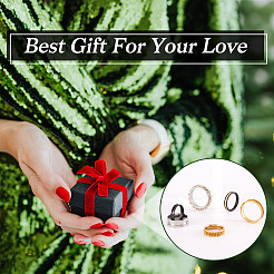 12 шт. 6 размера 201 нержавеющая сталь рифленые кольца для пальцев&nbsp;RJEW-TA0001-06P