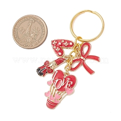 Брелки из сплава эмали в форме сердца с воздушным шаром&nbsp;KEYC-JKC01447