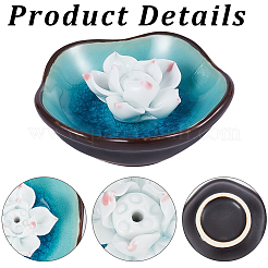 1 шт. подставка для благовоний из фарфора в форме лотоса&nbsp;AJEW-DJ0002-27