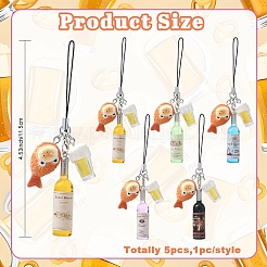 5 шт. резиновые ремешки для мобильного телефона&nbsp;HJEW-YW00291