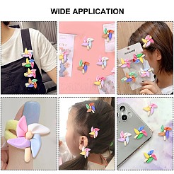 30шт 5 цвета непрозрачные красочные кабошоны из смолы ветряной мельницы&nbsp;RESI-CJ0002-52