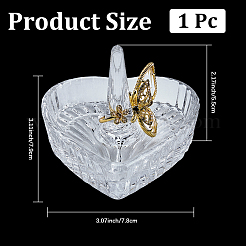 Стеклянная подставка для колец в форме сердца&nbsp;ODIS-WH20008-10A