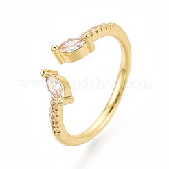 Манжеты из латуни с микро паве кубический цирконий для женщин&nbsp;KK-T071-74G