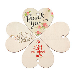 Незаконченные вырезы из дерева в форме сердца&nbsp;WOOD-TAC0003-66