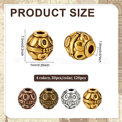 120 шт. 4 цвета бусины из сплава в тибетском стиле&nbsp;FIND-PH0028-85