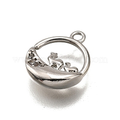 Латунные микропаве прозрачные подвески с фианитом&nbsp;LS-KK-G530-01B-P