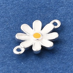 925 подвеска-коннектор в виде цветка маргаритки из стерлингового серебра с белой эмалью&nbsp;STER-F059-07S