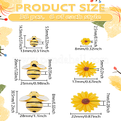 36 шт. 6 стиля пластиковых и смоляных кабошонов&nbsp;FIND-LP0003-73
