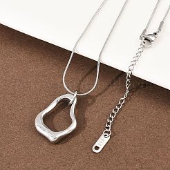 Ожерелья из круглой цепи-змейки с подвеской неправильной формы из нержавеющей стали 304 для женщин&nbsp;NJEW-G188-01P