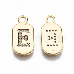 Латунные микропаве прозрачные подвески с фианитом&nbsp;KK-S360-052E-NF