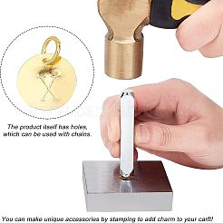 100 шт. латунная штампованная пустая бирка-подвеска&nbsp;KK-FH0002-60G