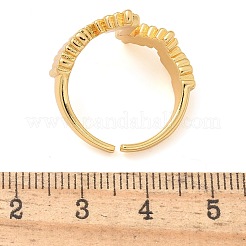 Кольца-манжеты для пальцев с микропаве из прозрачных кубических цирконий из латуни для женщин&nbsp;RJEW-B112-07G