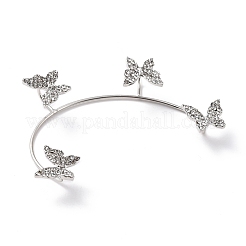 Серьги-манжеты с кристаллами бабочки и стразами для девочек EJEW-F275-02A-P