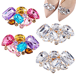 4 шт. 2-цветное украшение для обуви из сплава стекла&nbsp;FIND-PH0021-45