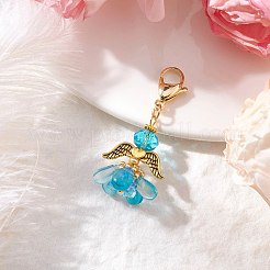 Подвесные украшения из сплава стеклянных цветов&nbsp;HJEW-MZ00207