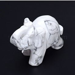 Howlite 3d слон украшения домашнего экрана&nbsp;G-A137-B01-03