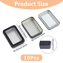 Ящик для хранения из жести с прозрачным окошком&nbsp;LS-CON-WH0099-23EB