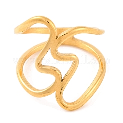 Ионное покрытие (ip) 304 нержавеющая сталь волнистые кольца для женщин&nbsp;RJEW-S414-30B-G