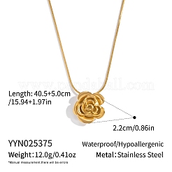 Минималистичные ожерелья-змейки с подвеской в виде цветка розы из нержавеющей стали 304 для женщин&nbsp;KV0581