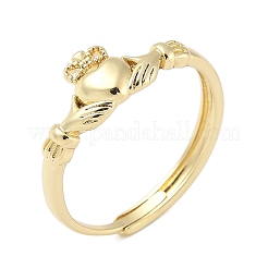 Латунные регулируемые кольца на палец для женщин&nbsp;RJEW-C132-01A-G
