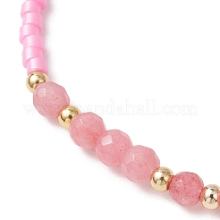 Браслеты из стеклянного бисера и окрашенного натурального белого нефрита для женщин&nbsp;BJEW-MZ00311-02