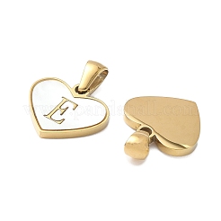 Сердце из натуральной белой ракушки из нержавеющей стали 304 с подвесками в виде инициалов&nbsp;STAS-R168-25G-E