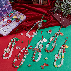 Наборы для самостоятельного изготовления ремешков для мобильного телефона на рождественскую тематику&nbsp;DIY-SC0033-27