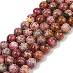 Природные родонит бисер нитей&nbsp;G-G206-A02-10mm