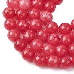 Бусины из натурального белого нефрита имитация родонита&nbsp;G-I299-F15-8mm