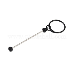 Железные стержни для ключей с бусинами&nbsp;AJEW-R004-02EB