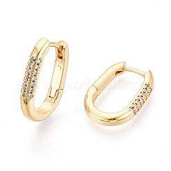 Латунные серьги-кольца из прозрачного кубического циркония&nbsp;EJEW-N061-04G
