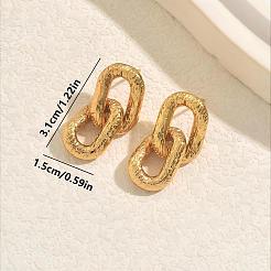 Текстурированные овальные серьги-гвоздики из нержавеющей стали 304&nbsp;IR4218