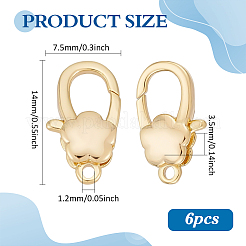 6 шт. латунные застежки-лобстеры&nbsp;KK-FG0001-30G