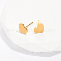 201 серьги-гвоздики в форме сердца из нержавеющей стали&nbsp;CE5894