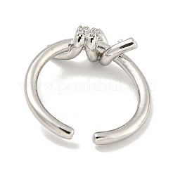 Стойки с покрытием из латуни микро-паве с кубическим цирконием и открытыми манжетами для женщин&nbsp;RJEW-I104-14P