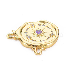 Латунные прозрачные соединители с кубическим цирконием&nbsp;KK-T004-103-NF