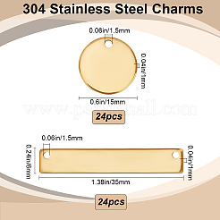48 шт. 2 стиля ионного покрытия (IP) 304 подвески из нержавеющей стали&nbsp;STAS-BBC0005-82G