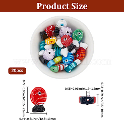 20шт 2 стиля ручной работы бусины лэмпворк&nbsp;LAMP-PA0001-33