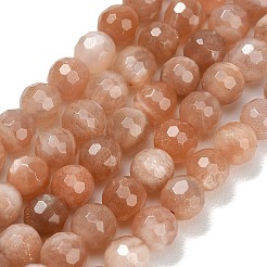 Натуральный Sunstone бисер пряди&nbsp;G-C280-B18-6mm