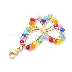 Стеклянные подвески из нержавеющей стали&nbsp;HJEW-JM01818-02